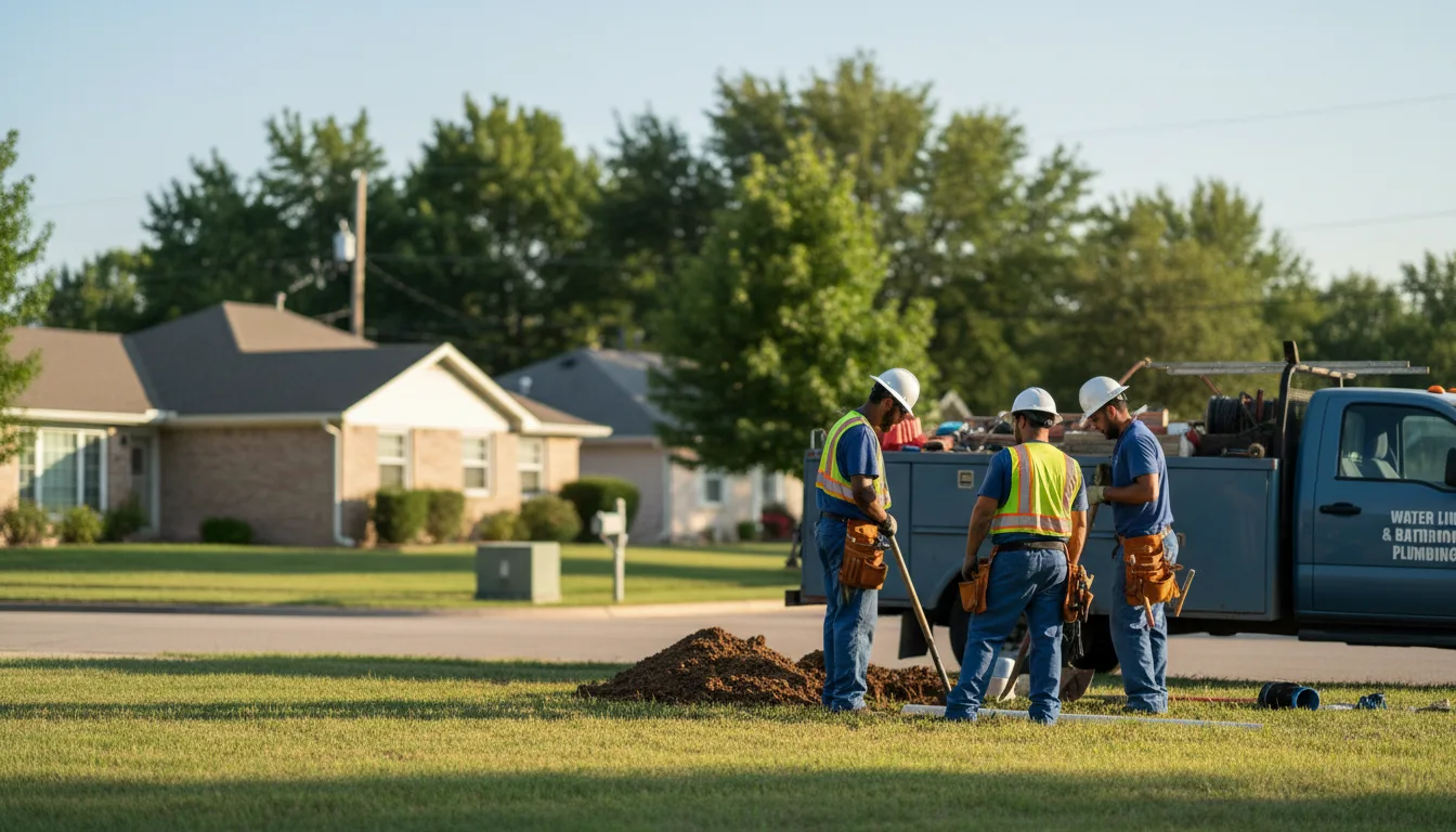 Residential water line and bathroom plumbing service in Arnett, OK